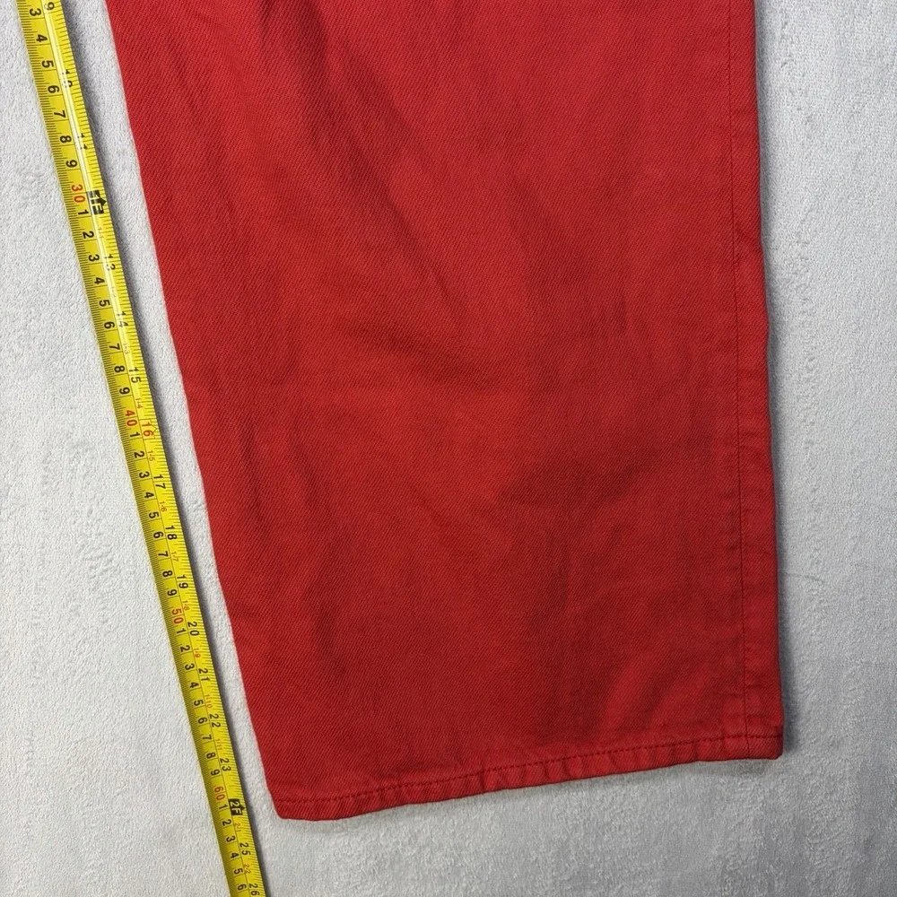 Tommy Hilfiger Jeans Women's Size 24X32 Actual 24X24.5  Red High-Rise Wide-Leg